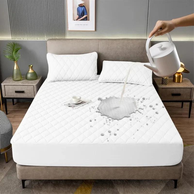 Super Waterproof Bed Fitted Sheet Thicken Mattress Cover Anti-slip Bedspread Quilted Bed Cover Mattress Protector For Home(No Pillowcase)
