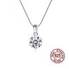 New Real Moissanite Six Prong Pendant Necklace D Color VVS1 Lab Diamonds 925 Sterling Silver for Women Wedding Fine Jewelry