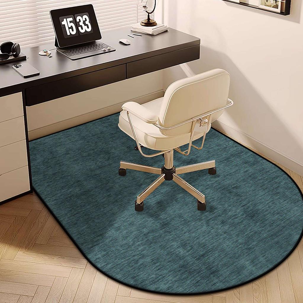 Modern Grey Elliptic Chair Mats Easy Clean Large Area Living Room Carpet Non-slip Bedroom Decoration Cloakroom Rugs Customizable