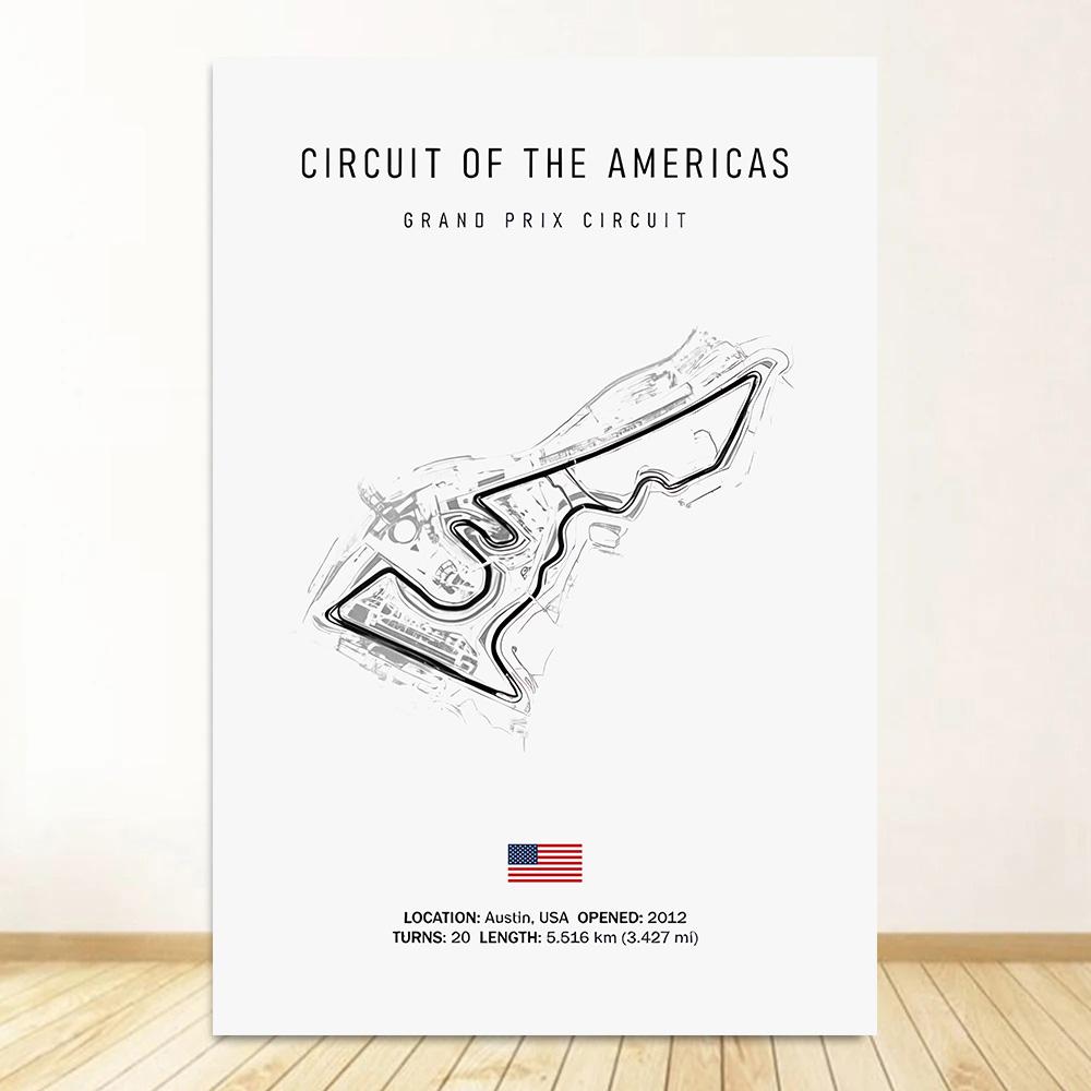 Classic Black And White Vintage Wall Art Formula 1 Imola Monaco Monza Circuit HD Oil On Canvas Posters And Home Decor Gifts