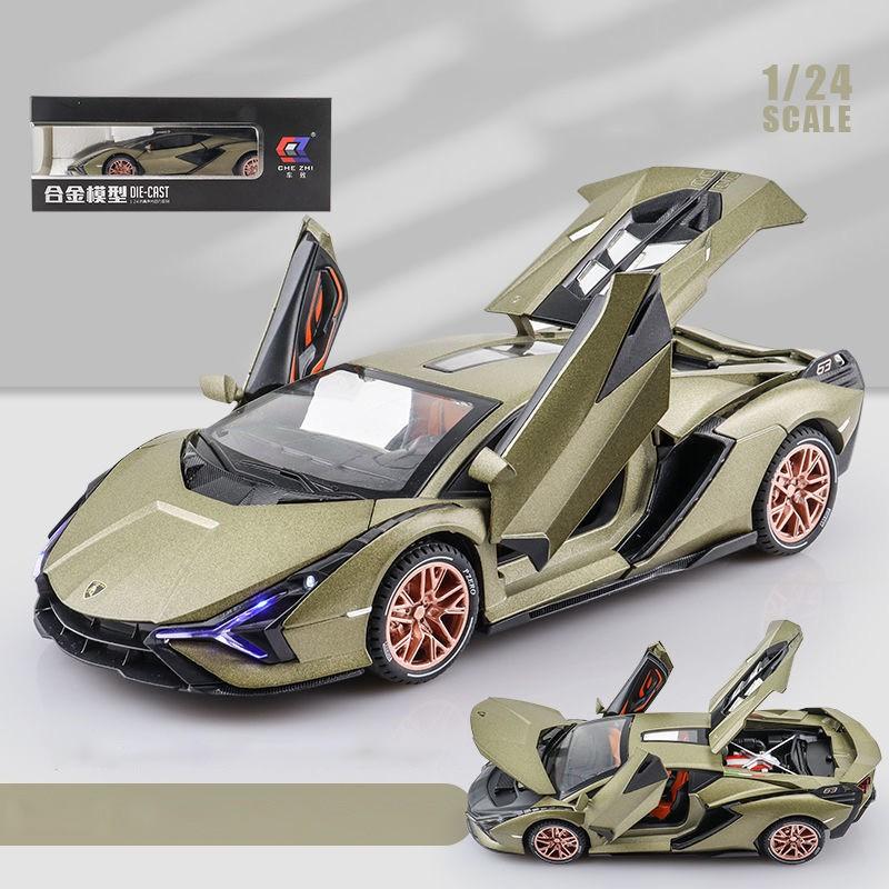 RUM1:24 Scale Lamborghini Sian FKP 37 Light & Sound effect diecast car Toys for Boys baby toys birthday gift car toys kids toys car model car toys