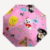 Cute Animal Patterned Fabric for Kids' Room DecorUmbrella with Cute Design,Portable 3-Fold Compact Umbrella for Men&Women,Valentine's Day Mo