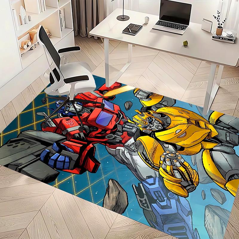 Bumblebee and Optimus Prime Printed Absorbent Washable Carpet, Non-Slip Bathroom Mats, Kitchen Rugs, Yoga Mat,Living Room Entrance, Camping Picnic Rug