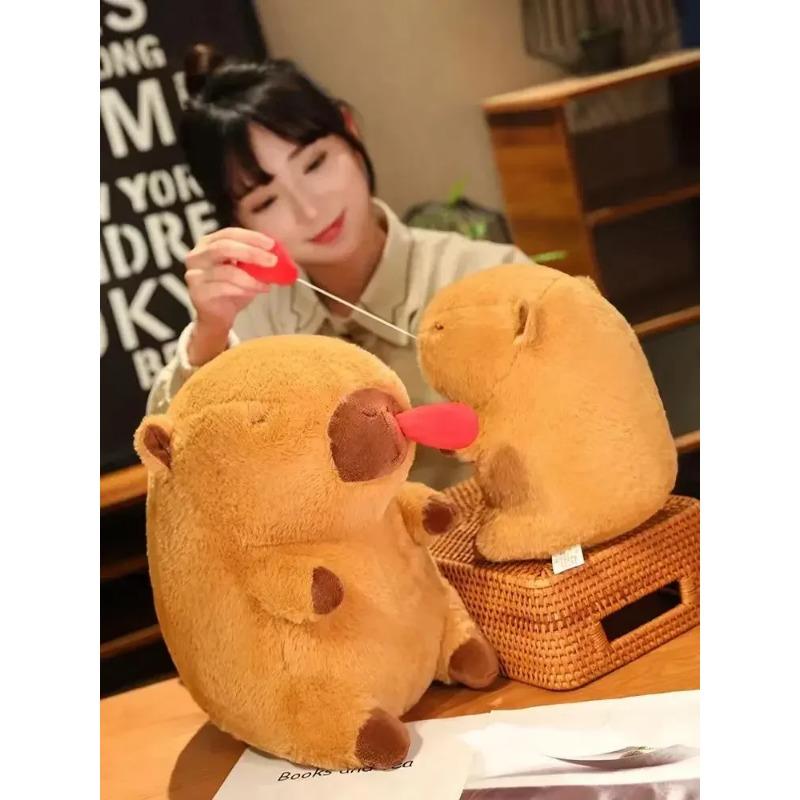 Мягкая плюшевая игрушка капибара, мягкая игрушка для снятия тревожности, имитация животных, подушка для домашнего декора, пушистая плюшевая кукла, рождественский подарок, детские игрушки