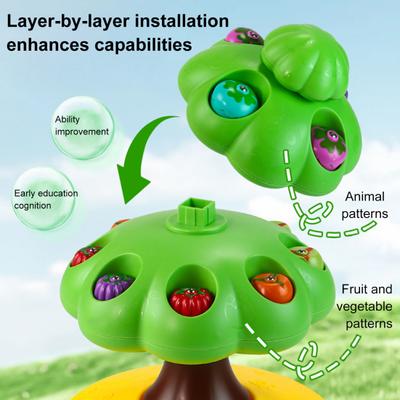 Магнитная музыкальная игрушка-пищалка для фруктов 360 Дятел Светодиодный Свет Образовательная для Малышей