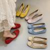 Retro Bow Single Shoes Female 2025 New Summer Within The High Female Shoes Red Ballet Flat Shoes Zapatos De Mujer