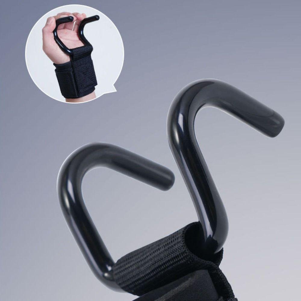 1 pair Pull-up Auxiliary Power Wrist Guard Non-Slip Steel Hook Grips Strap Gym