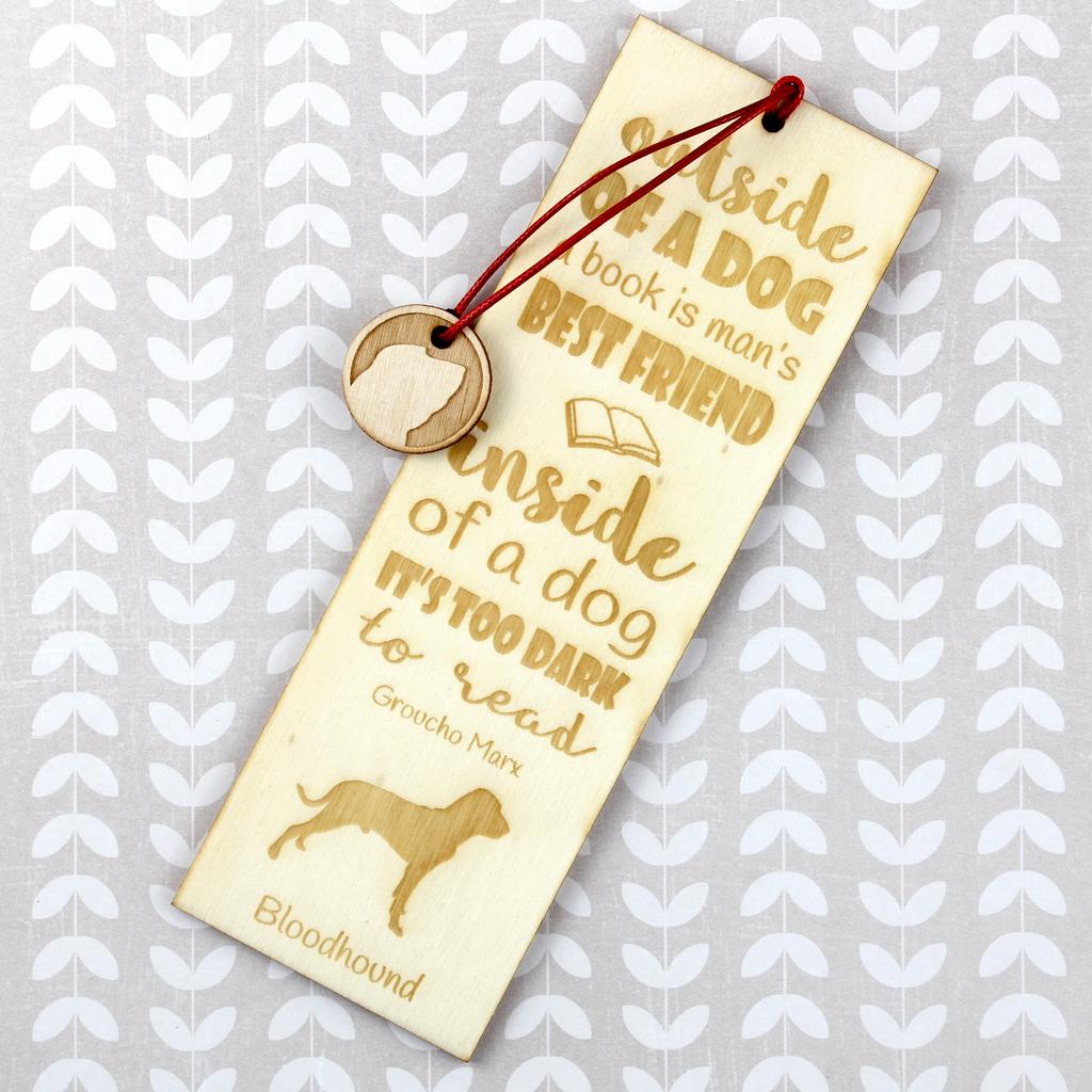 Bloodhound, St. Hubert Hound, Sleuth-hound – Dog bookmark, personalized bookmark – Design 01 | Art-Dog