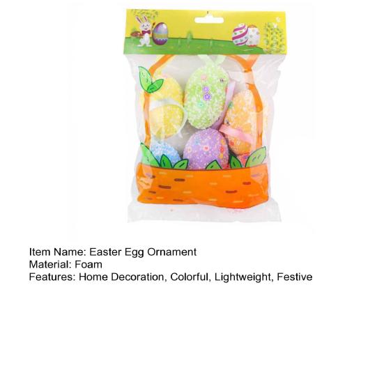 Yousheng 6 шт. пасхальных украшений для яиц, пасхальные красочные подвесные яйца из пенопласта, украшение для весеннего домашнего декора для вечеринки