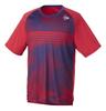 DUNLOP Tennis and Badminton Short Sleeve Game UV XO Shirt, Moisture-Wicking, Quick-Drying, Protection, DAP1404, 2024SS, Red,