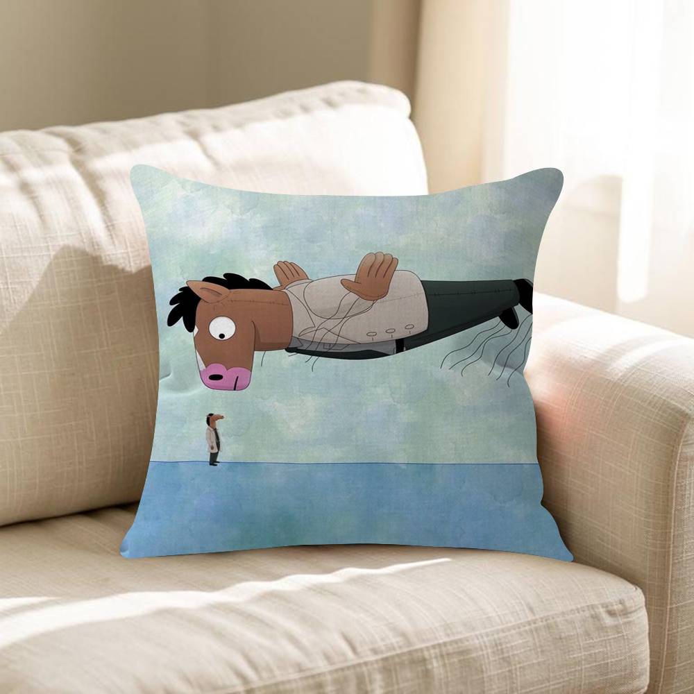 B BoJack Horseman Personalized Pillow Cover Kids Bedroom Wild Party Decor Pillowcase Kid Birthday Shower Gift