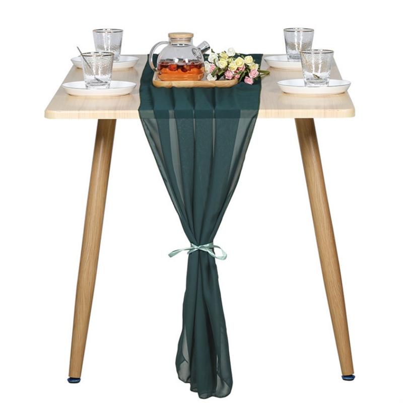 Новый шифоновый настольный флаг в европейском и американском стиле, декоративный настольный флаг, свадебное украшение, настольный флаг из шифоновой пряжи