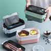 Ланч-бокс Bento Box для студентов, офисных работников, двухслойный микроволновый нагрев, контейнер для обеда, контейнер для хранения еды