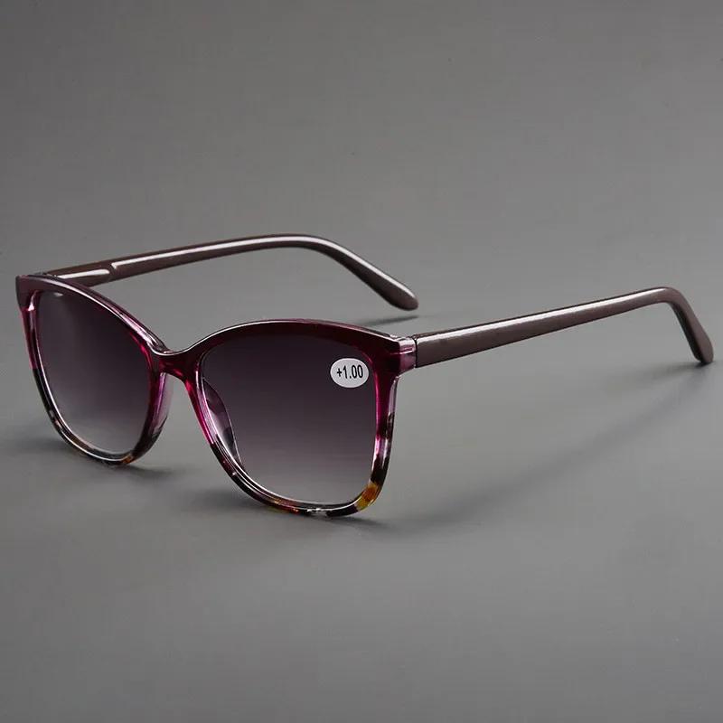 Мужские Женские Модные Очки для Чтения с Серыми Линзами Трендовые Новые Уличные с Защитой от УФ Лучей Солнцезащитные Очки Унисекс Винтажные для Дальнозоркости