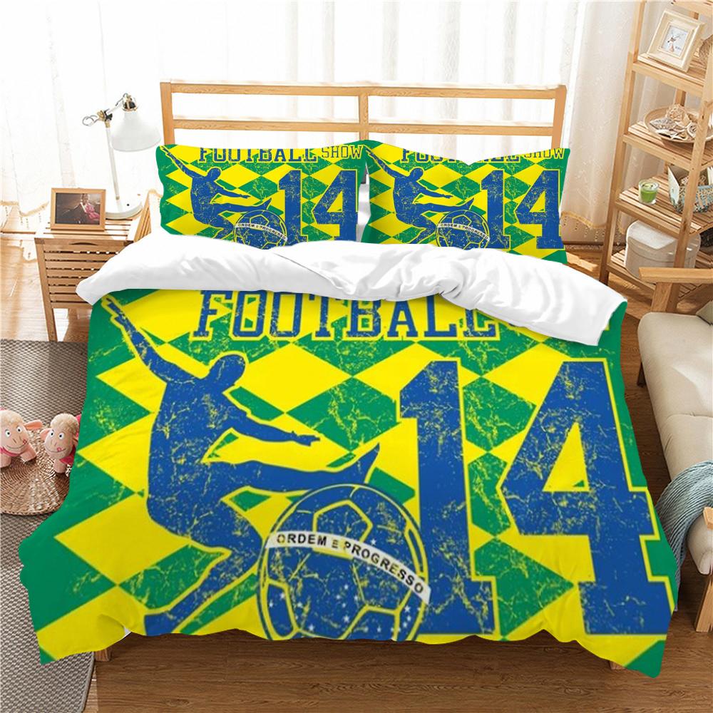 Постельный комплект Футбольное пододеяльник с 3D принтом Постельное белье Костюм Футбол Домашнее постельное белье с наволочкой Мягкий пододеяльник