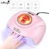 268 Вт розовая сушилка для дизайна ногтей, УФ-светодиодная лампа, 57 шт., светодиоды, гель-лак, быстроотверждаемый лак для ногтей, умный автоматический датчик, таймер, маникюрный аппарат для ногтей
