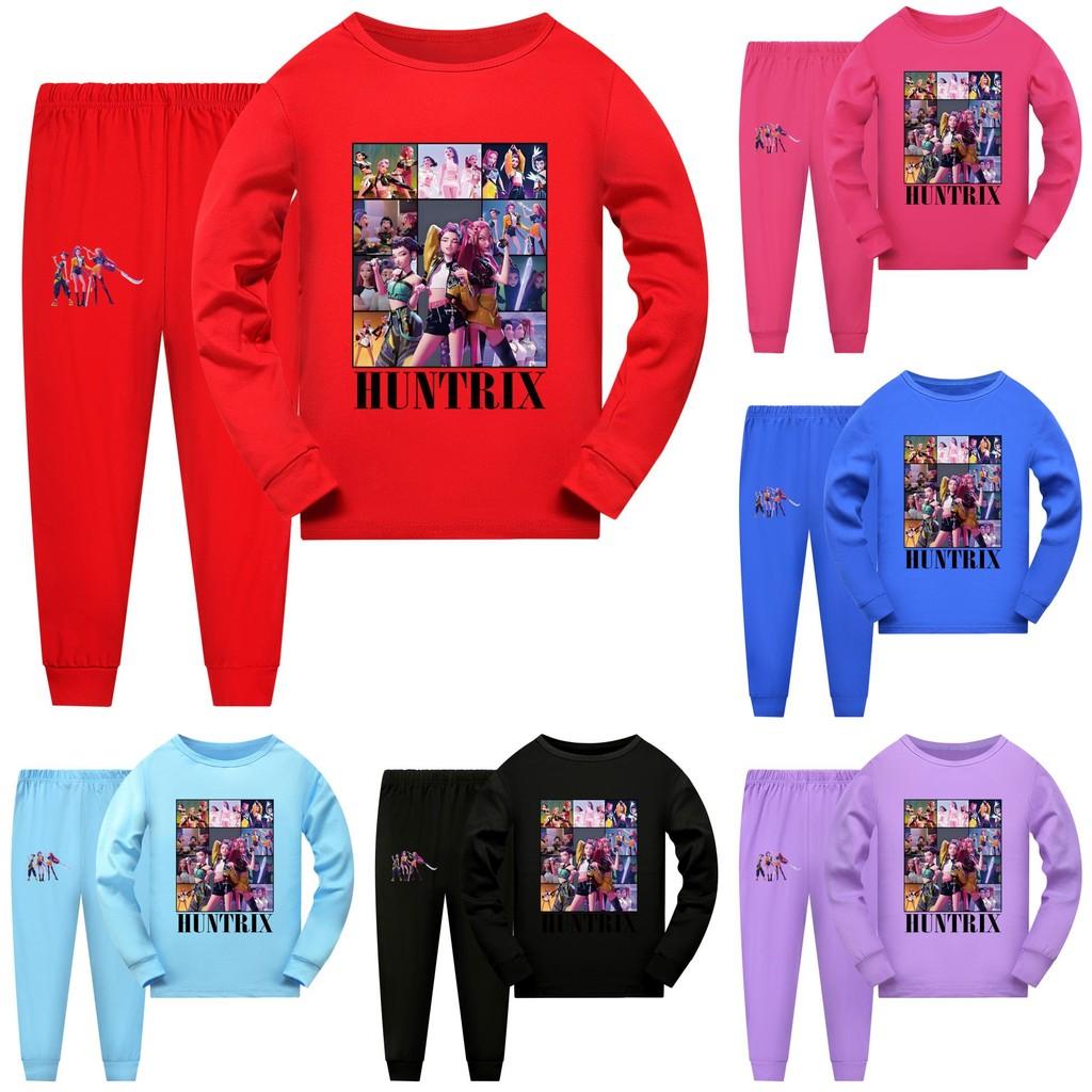 Охотники Kpop Девушка-демон Детский Комплект для пижамы с коротким рукавом и шортами Домашняя одежда