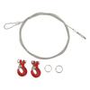 2Pcs RC Trailer Hook Aluminum Alloy Sturdy RC Climbing Car Hook with Steel Rope for 1 10 Remote Control Cars Red