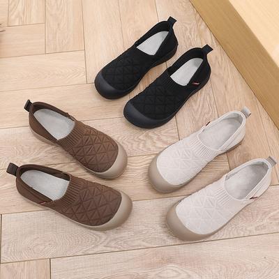 Новые женские повседневные туфли на плоской подошве, мягкие и удобные, универсальные туфли для мамы