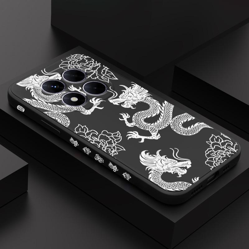 Auspicious Dragon Phone Case For Xiaomi Poco F7 X7 X6 F6 M6 M5 M5S F5 X5 F4 X4 M4 F3 M3 X3 Pro 4G 5G GT Silicone Cover