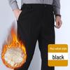 Men's Velvet-Lined Elastic Waist Winter Warm Pants for Middle-Aged & Elderly
