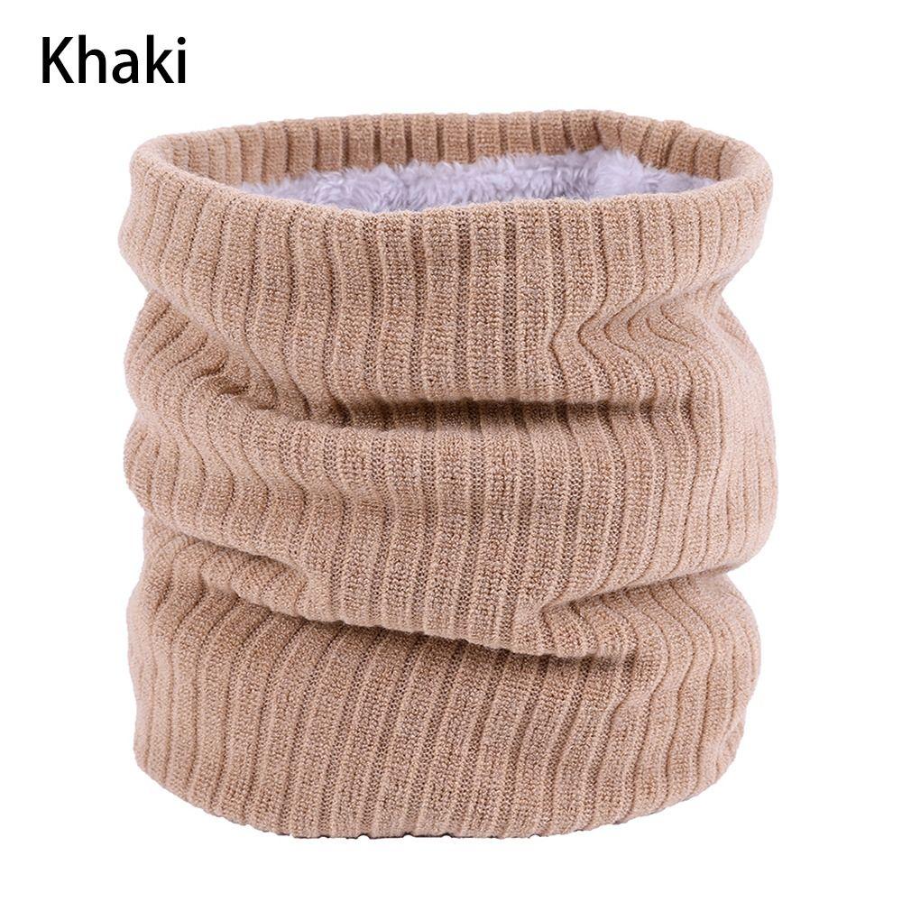 Windproof Knitted Neck Warmer Winter Neck Gaiter Fleece Lined Scarf Circle Loop Scarves