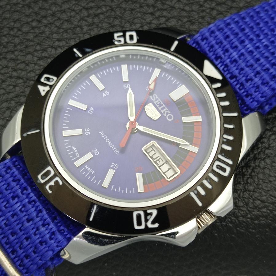 Seiko 5 АВТОМАТИЧЕСКИХ МУЖСКИХ ЯПОНИЯ 6309A ВОССТАНОВЛЕННЫЕ СИНЕГО ЦВЕТА НАРУЧНЫЕ ЧАСЫ a426515-2