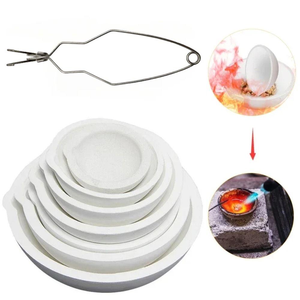 with Spout Melting Bowl Round Jewelry Casting Tools Convenient Quartz Crucible Jewelry Making
