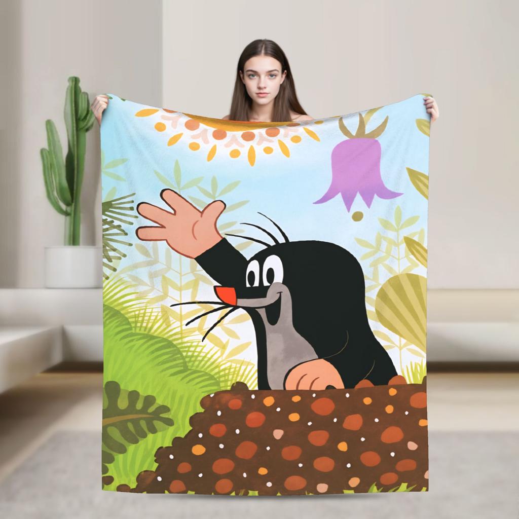 Czech Cartoon Krtek Mole Blanket Quality Warm Soft Bedding Throws Winter Plane Travel Home Decor Graphic Bedspread