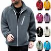 Men's Solid-color Casual Stand-up Collar Cardigan Fleece Hoodie Men's Long-sleeved Fleece Warm Fleece Jacket