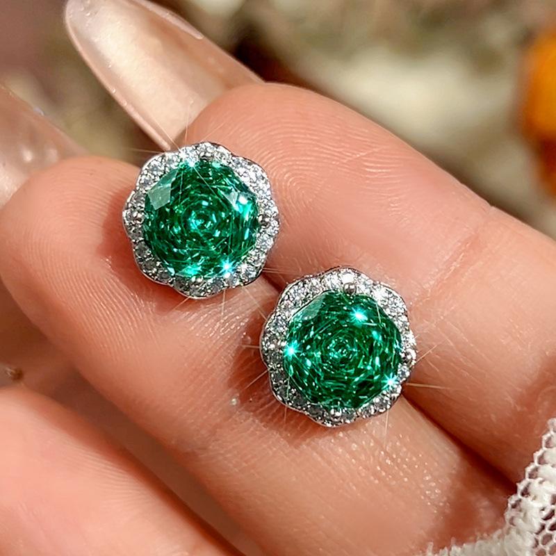 Set Accessories Necklace Stud Earrings Millennium Para Greenstone Versatile Women