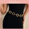 Women Waist Metal Chain Accessory With Carved Pattern And Single Design Loop