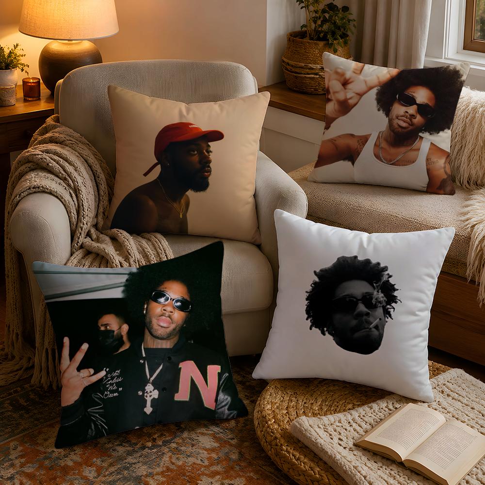 Chill RNB Singer BBrent Faiyaz Pillow Case Soft Plush Cushion Cover Double Print and Invisible Zipper for Sofa Home Car Use