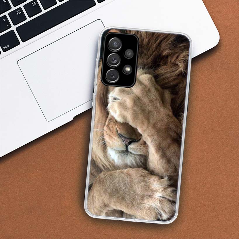Чехол для телефона Lion Alpha Male Cub для Samsung Galaxy A53 A52 A73 A72 A12 5G A13 A22 A23 A32 A33 A02S A03S A42 A43 A50S