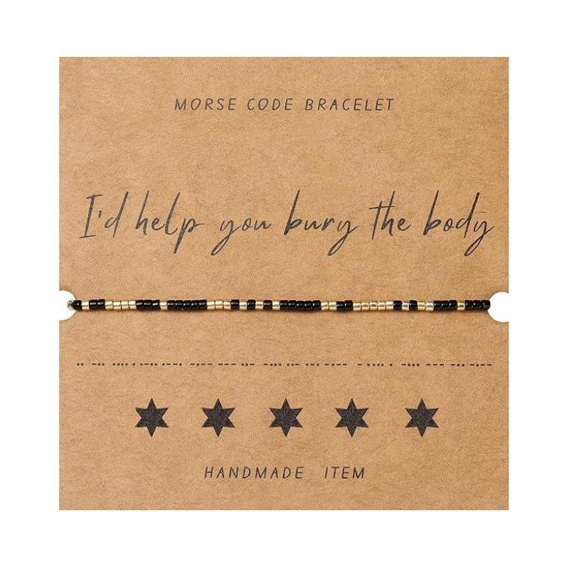 Браслет JYL TS Богемский плетеный азбукой Морзе с карточкой Призывает Тайну и Связь