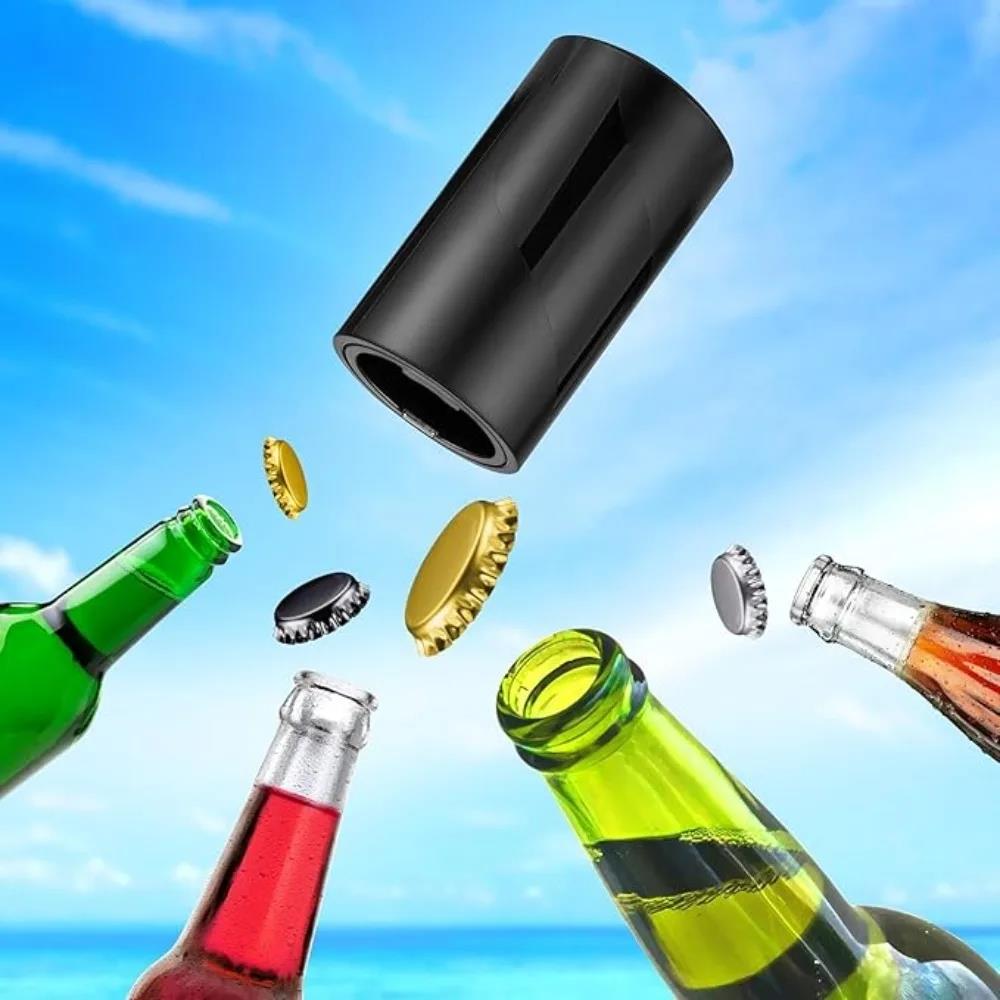 1-4Pcs Stainless Steel Beer Bottle Opener Automatic Push Down Opener for Home Party Bars Picnic Camping Barbecue Hiking