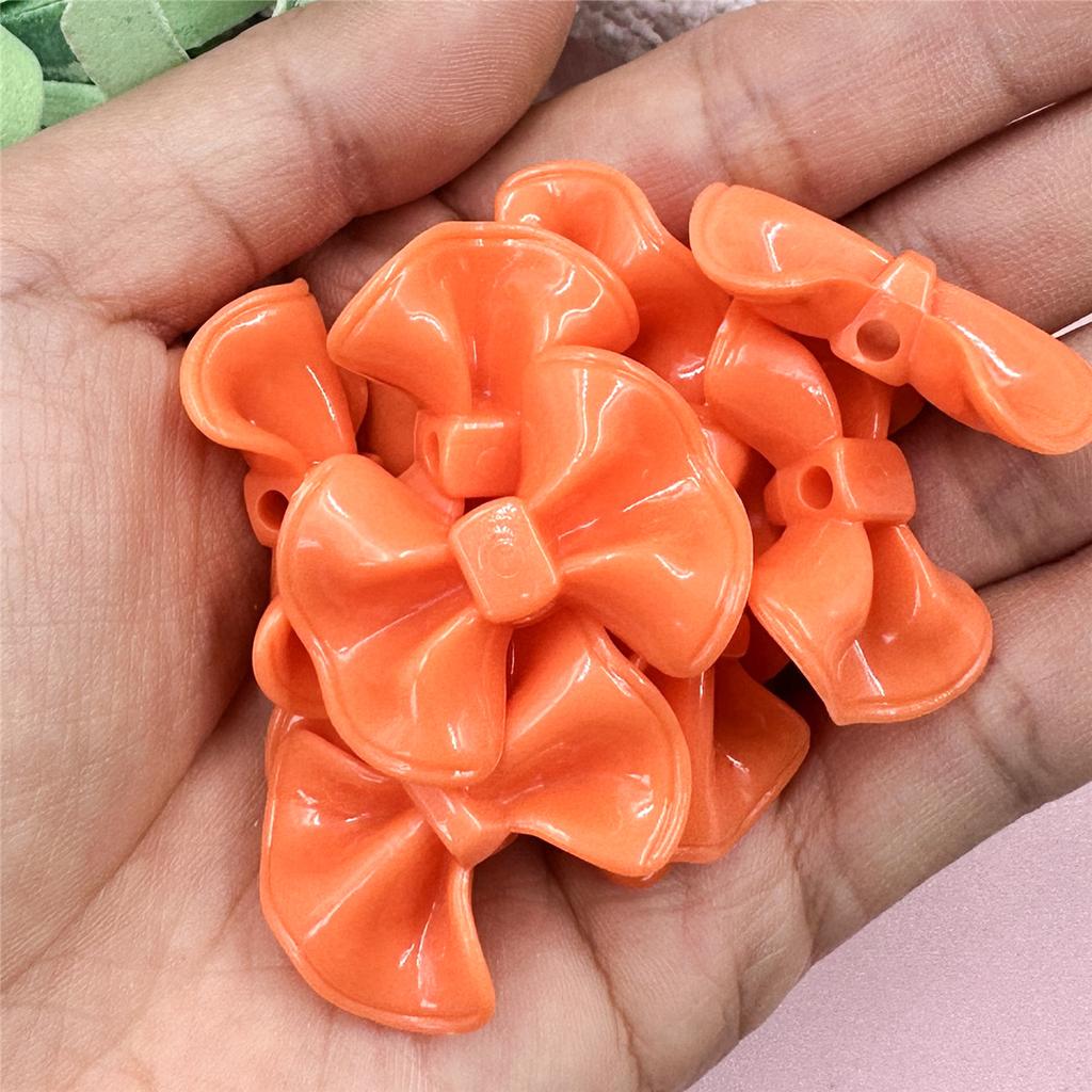 Мультяшные ожерелья, ювелирные изделия, маркировка для сережек 31,5*23,4 мм, большие бусины в форме банта, акрил, сделай сам, материалы для ручной работы, мода, 10 шт., аксессуары