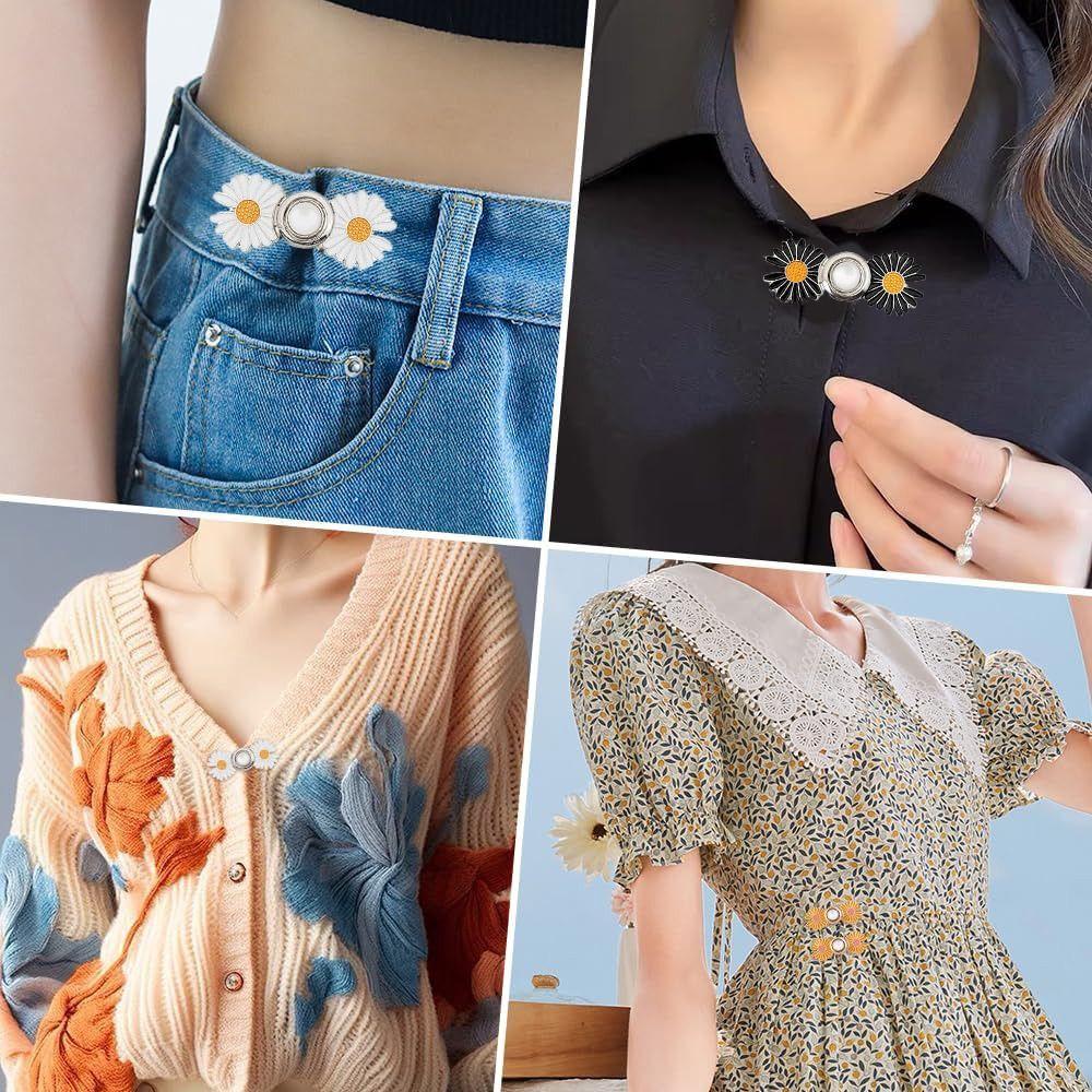 Легкие в использовании пуговицы-цветы, булавки, регулируемый удлинитель для талии для джинсов, брюк, юбок
