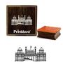Printtoo Red Fort Pattern Деревянный квадратный резиновый штамп Ремесленный текстильный лом-booking-2 x 2
