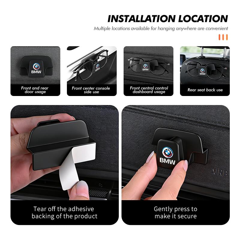 Car Seat ABS Self-Adhesive Glasses Holder Sunglasses Storage Accessories For BMW Performance E91 X5 E70 F11 E30 F31 X3 F25 F32 VFHJQ1