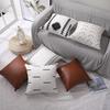 New Leather and Cotton Canvas Tassel Pillowcase Six-piece Sofa Decorative Pillowcase Set