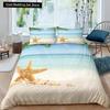 Пляжная Морская Звезда Ракушка Король Королева Пододеяльник Белый Морские Существа Постельное Белье Гавайский Чехол для Одеяла Полиэстер Чехол для Одеяла