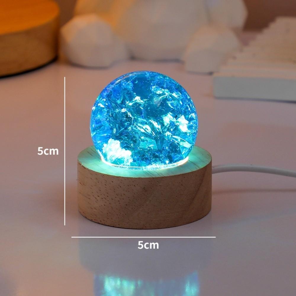 Detachable Luminous Crystal Ornaments Shiny Glaze Beads Glass Sphere Figurine Xmas Gift