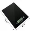 Waga Kuchenna Elektroniczna Czarna Szklana Lcd Cyfrowa Dokładna Płaska 5Kg