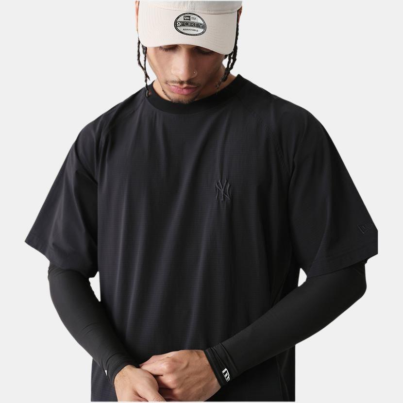 New Era SS25 Серия Urban Roaming MLB Минималистичная Свободная Спортивная Футболка с Регланом с Коротким Рукавом Унисекс Черная 14529147