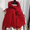 Solid Color Imitation Cashmere Tassel Snood: Versatile, Warm Scarf & Shawl