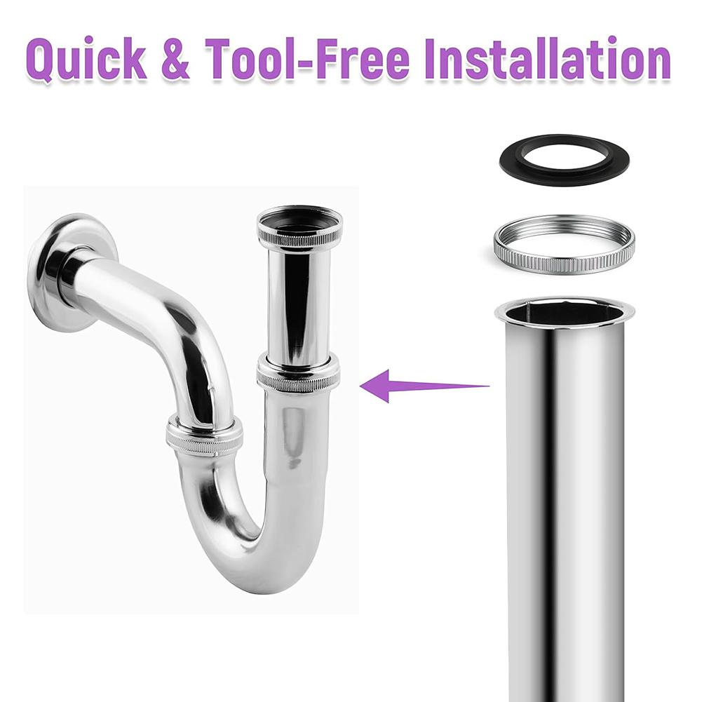29,5 см Сифонная погружная трубка из нержавеющей стали для удлинительной трубы сифона, слив, хром, регулируемая трубка, гидрозатвор