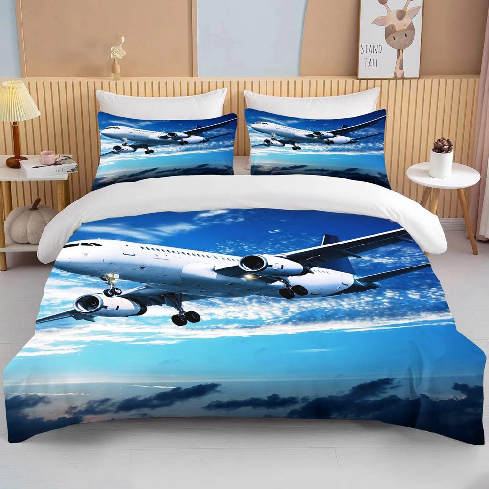 Fashion 3D Printed Airplane Plane Bedding Set Cartoon Duvet Covers With Pillowcases Soft Bedclothes Custom Bed Linen Drop Ship
