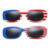 American Independence Day Sunglasses National Flag Print 4th July Celebration Block Sunlight Anti-UV Unisex Strong Hinge Photo Prop Retro