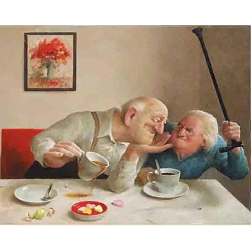 DIY 5D Diamond Painting Old Couple Full Round Drill Mosaic Diamond Embroidery Rhinestone Cross Stitch Sweet Home Old Man Decor